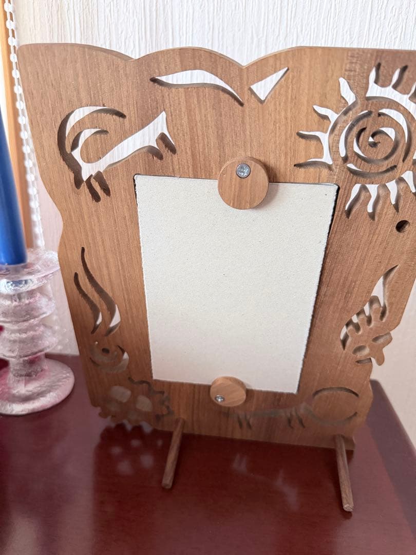 【スウェーデン購入】木製カットアウトフォトフレーム　未使用箱入り