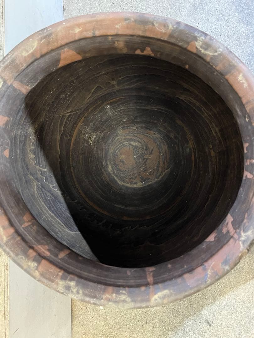 古い唐津焼 82cm甕 特大瓶 小民具壺 水鉢 睡蓮鉢 水槽 - メルカリ