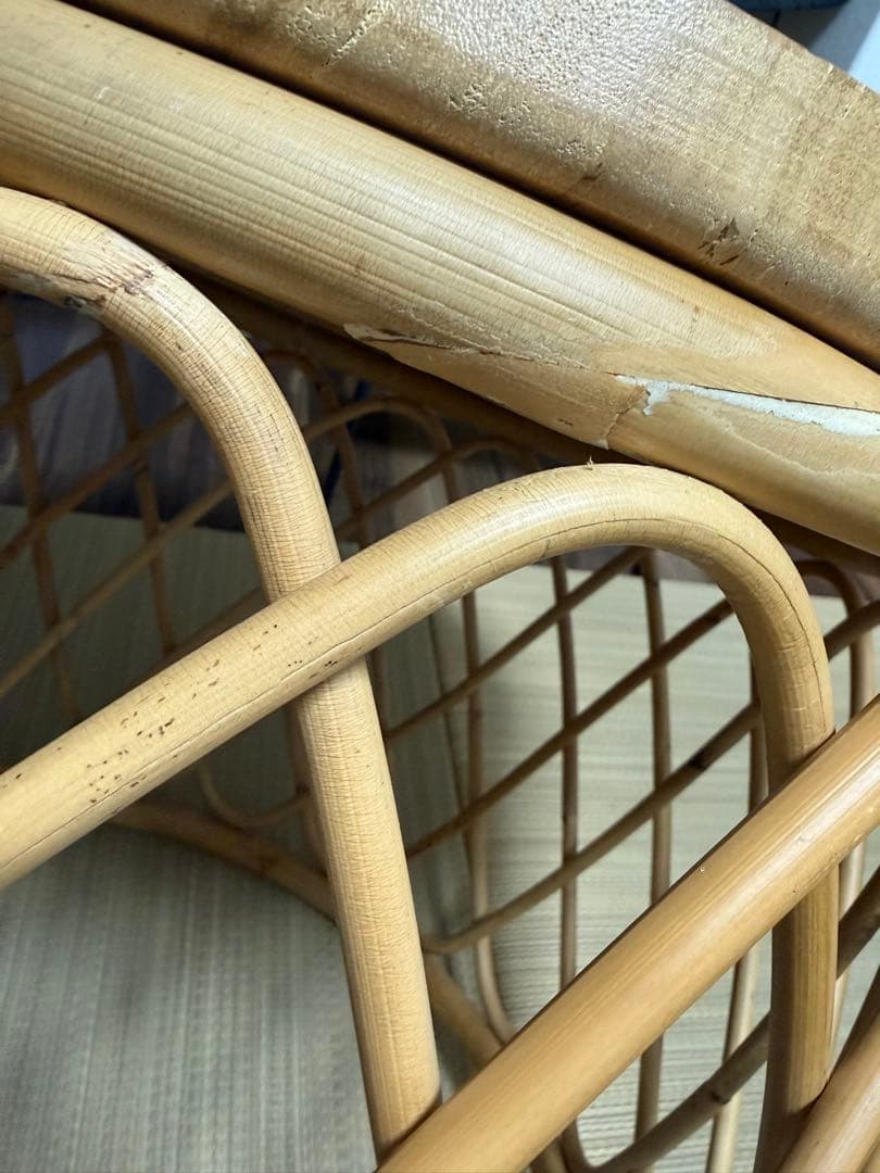 ラウンドテーブル　♡ ラタン×チーク　無垢材