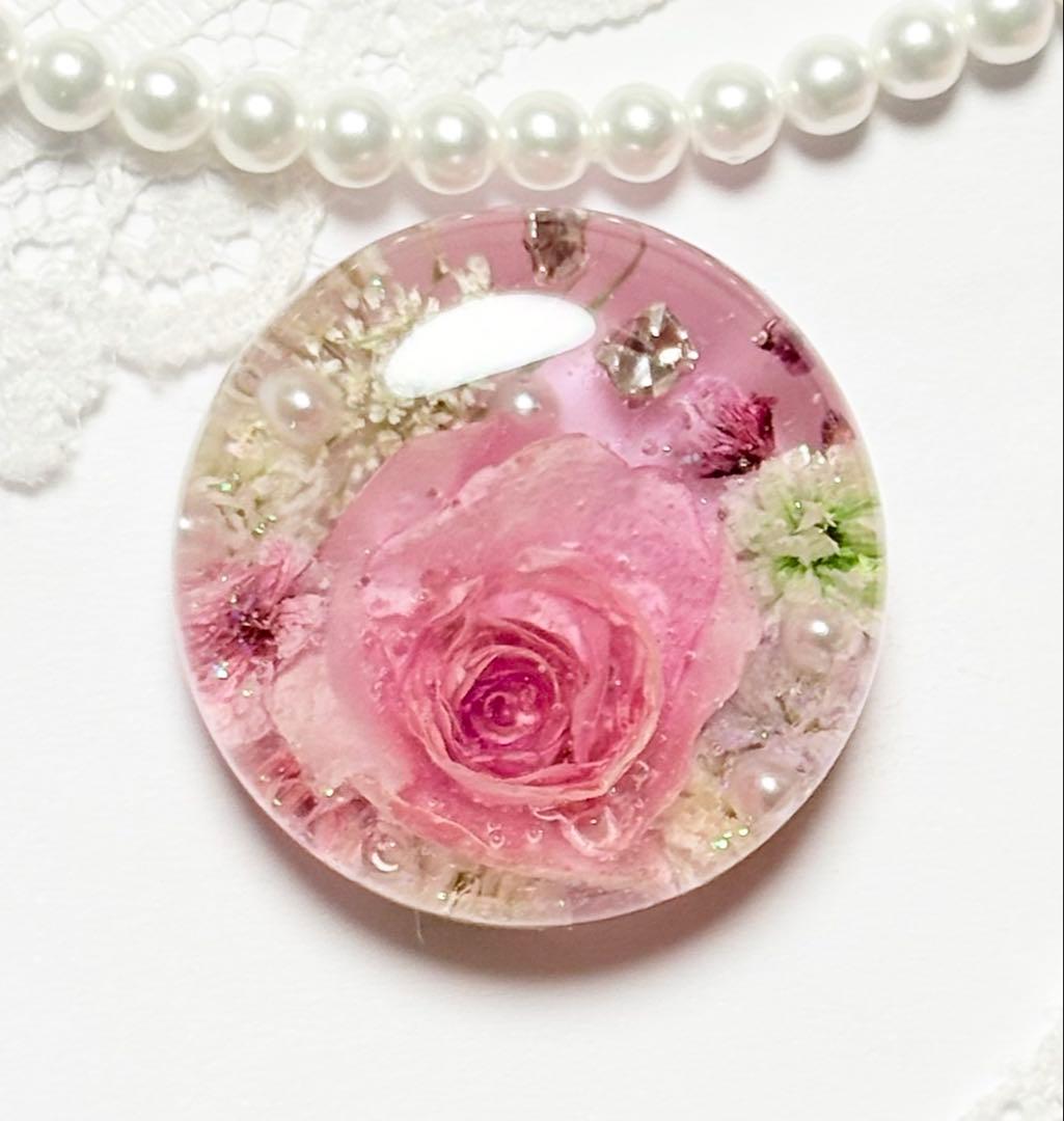 647可憐な♡レジンヘアゴム 薄ピンクローズ ピンクブーケ - メルカリ