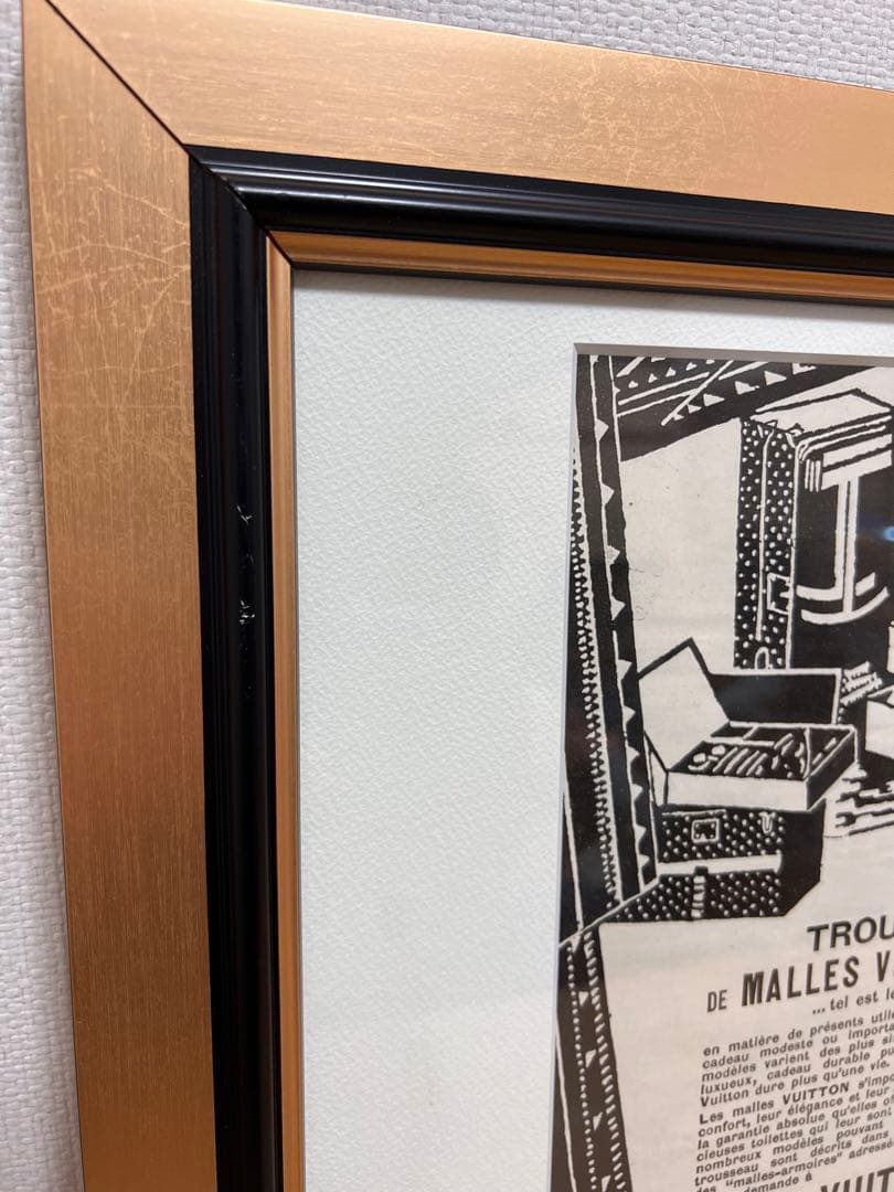 Louis Vuitton フランスのアンティーク雑誌切り抜き アートフレーム