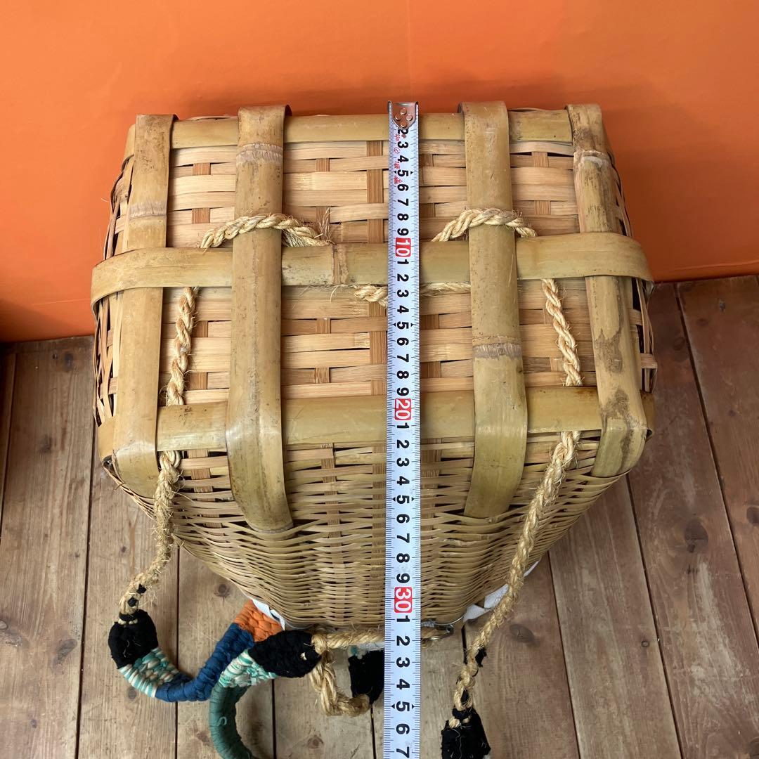 竹籠 背負い籠 竹細工 収穫カゴ 竹カゴ 古道具 昭和レトロ アンティーク ヴィ