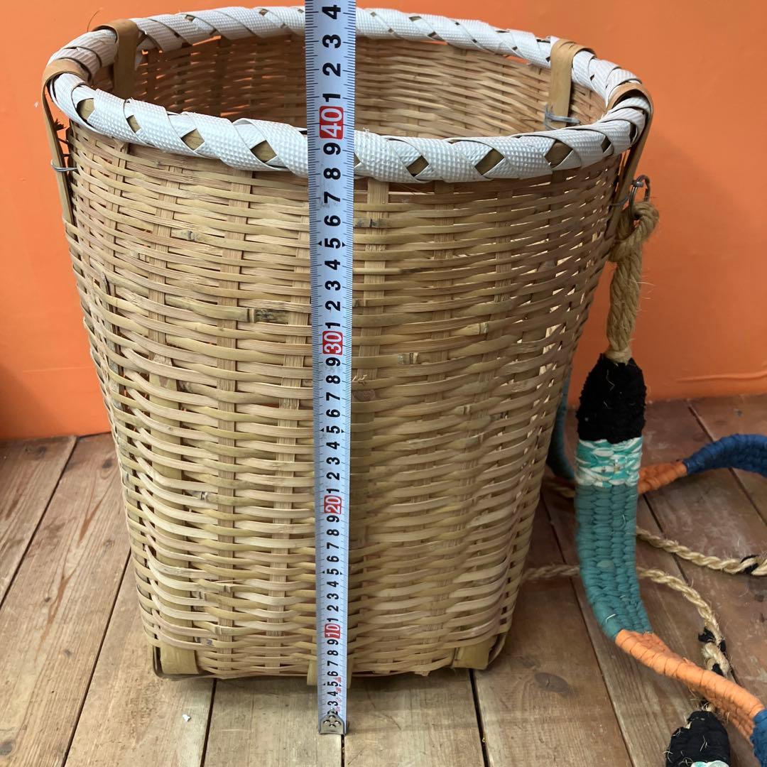 竹籠 背負い籠 竹細工 収穫カゴ 竹カゴ 古道具 昭和レトロ アンティーク ヴィ