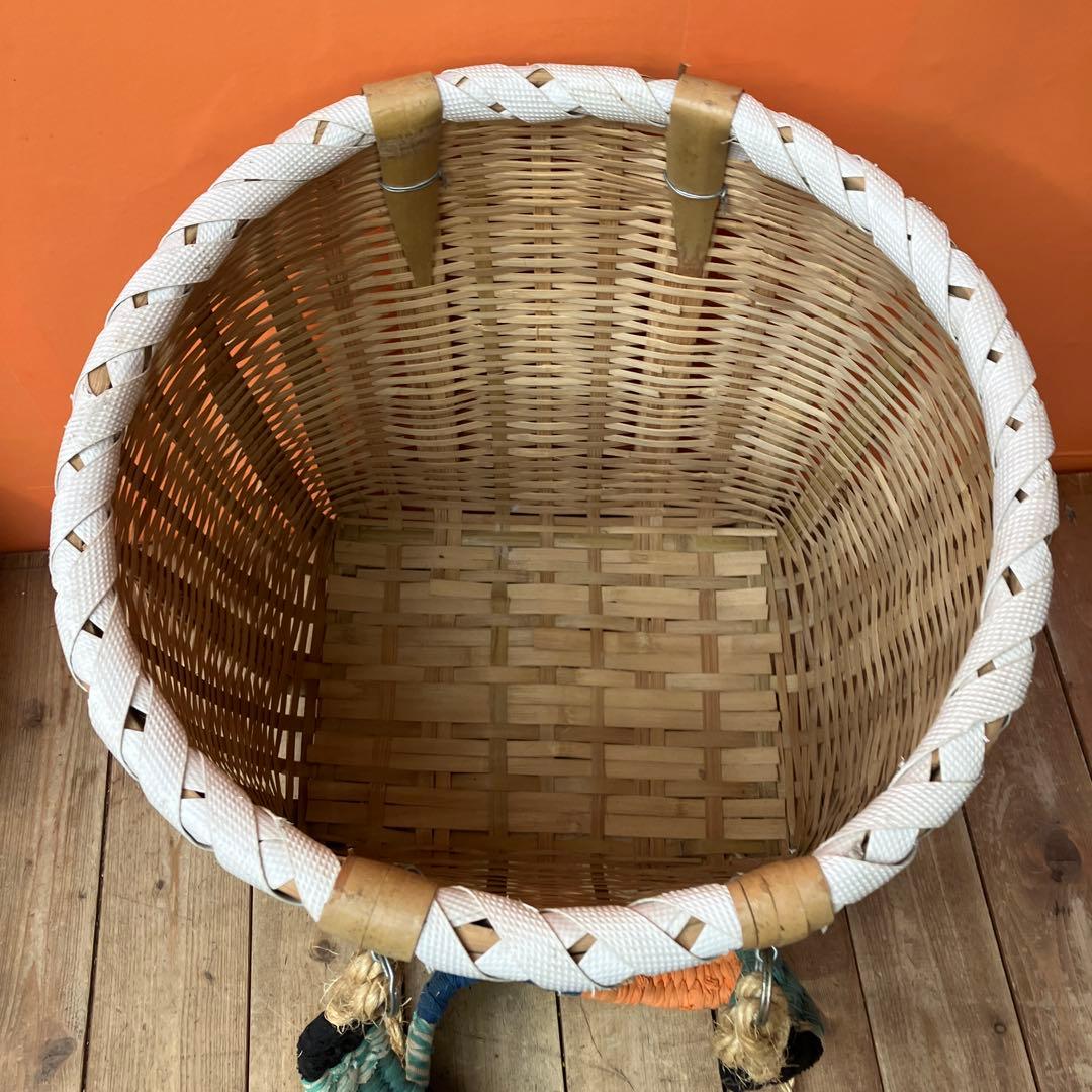 竹籠 背負い籠 竹細工 収穫カゴ 竹カゴ 古道具 昭和レトロ アンティーク ヴィ
