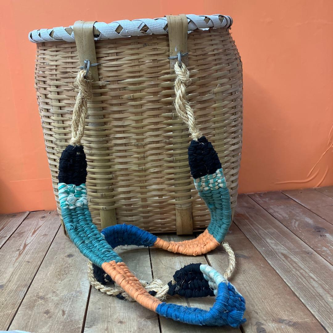 竹籠 背負い籠 竹細工 収穫カゴ 竹カゴ 古道具 昭和レトロ アンティーク ヴィ