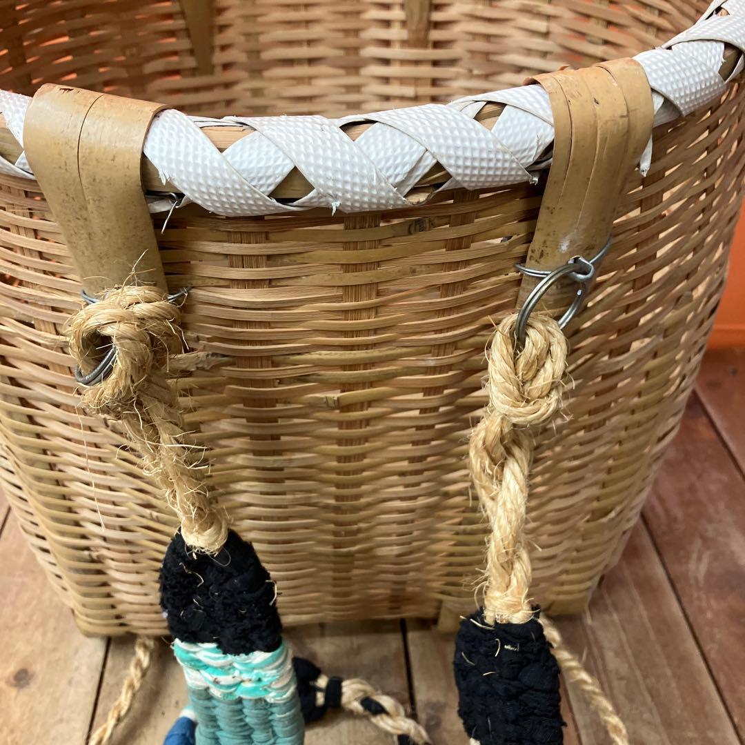 竹籠 背負い籠 竹細工 収穫カゴ 竹カゴ 古道具 昭和レトロ アンティーク ヴィ