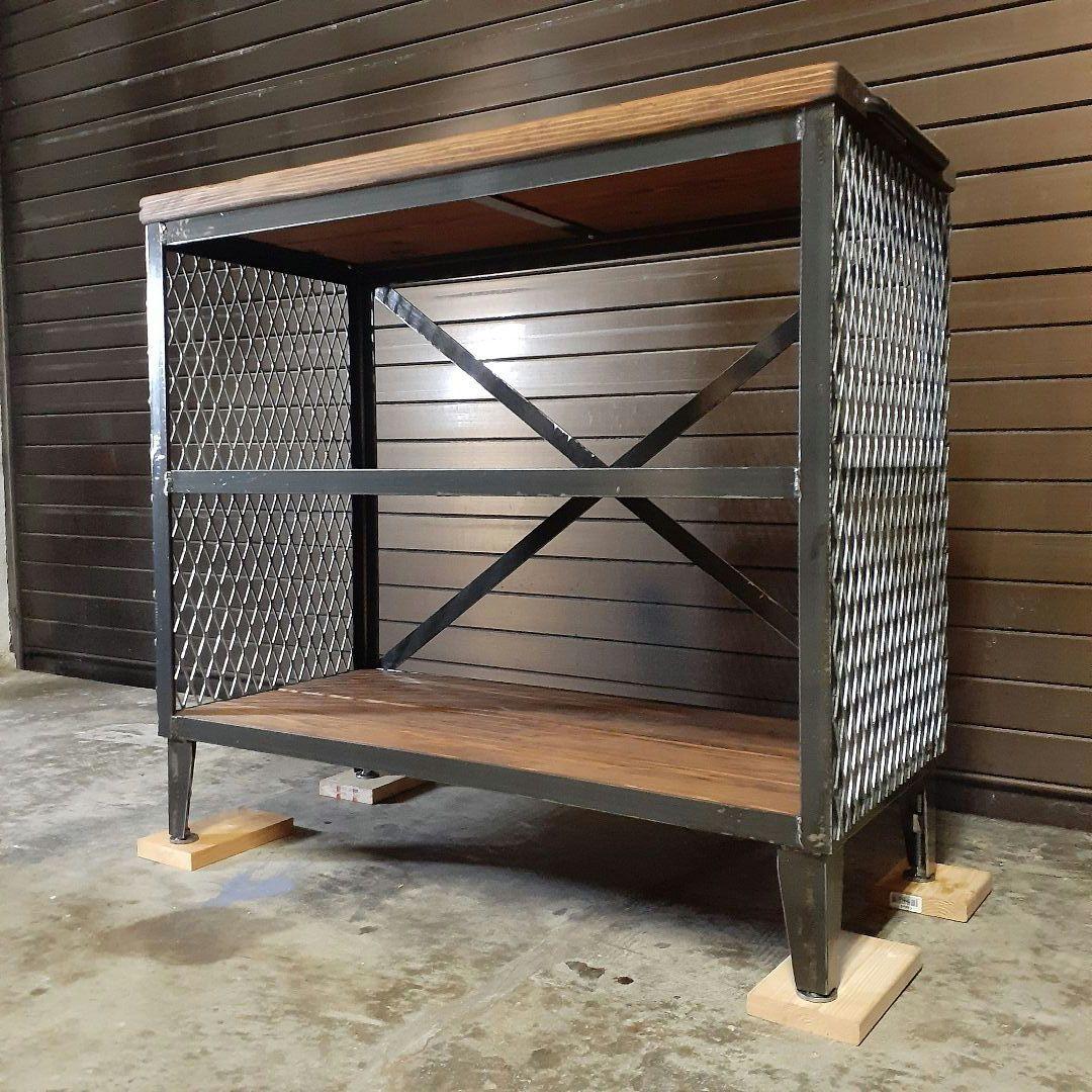 アイアン　シェルフ　ラック　インダストリアル　オープンラック　足場板　男前　棚