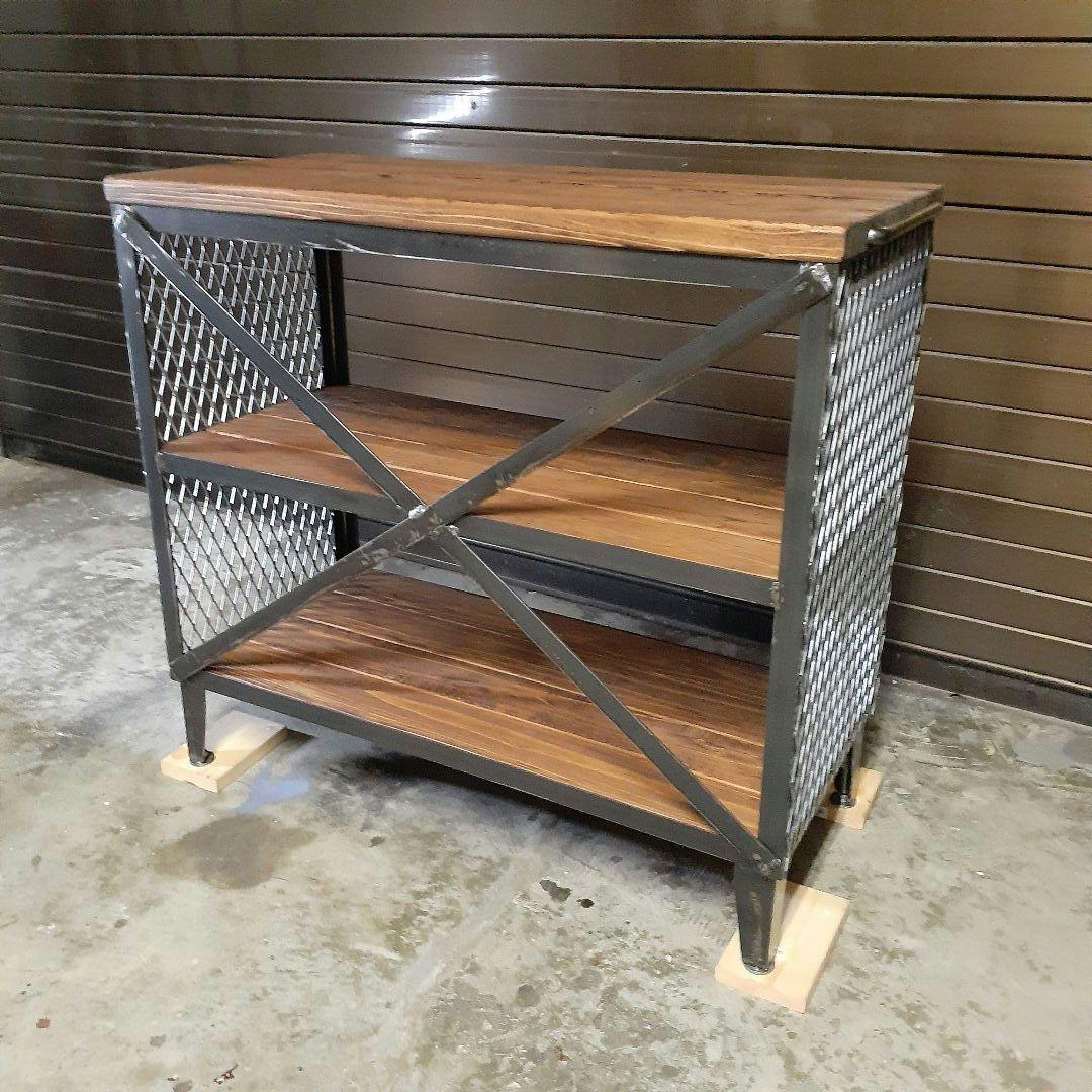 アイアン　シェルフ　ラック　インダストリアル　オープンラック　足場板　男前　棚