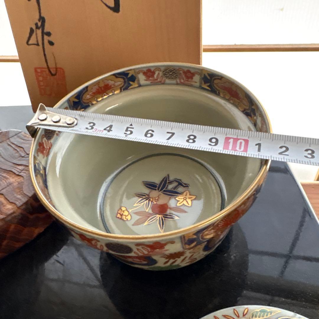 【高級】林九郎四方割木甲花紋　蓋物揃