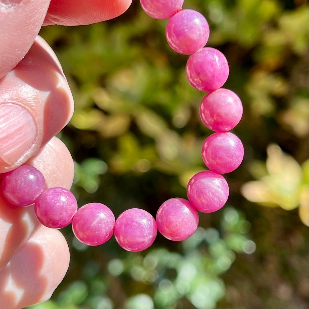 非加熱　高品質　ルビーブレスレット　コランダム　パワーストーン 2-15