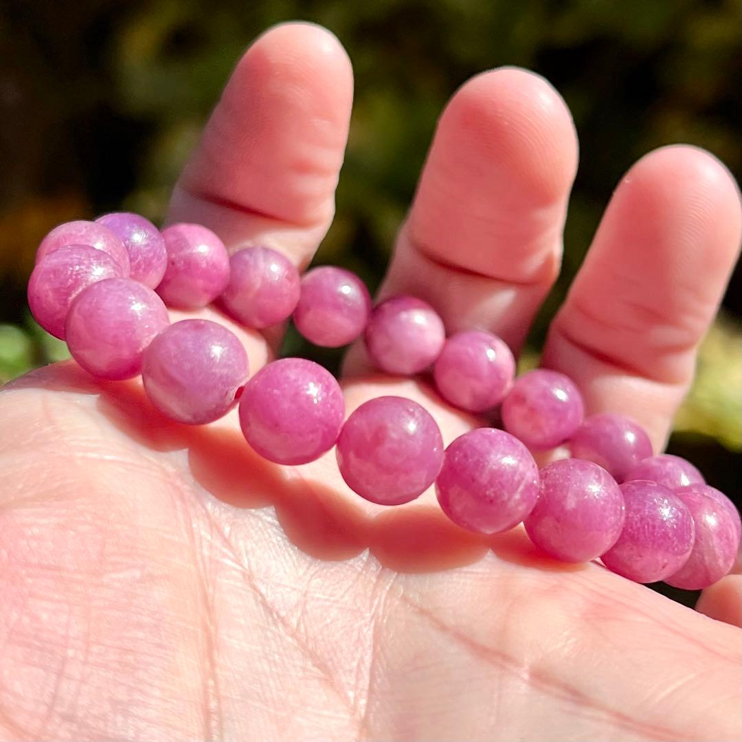 非加熱　高品質　ルビーブレスレット　コランダム　パワーストーン 2-15