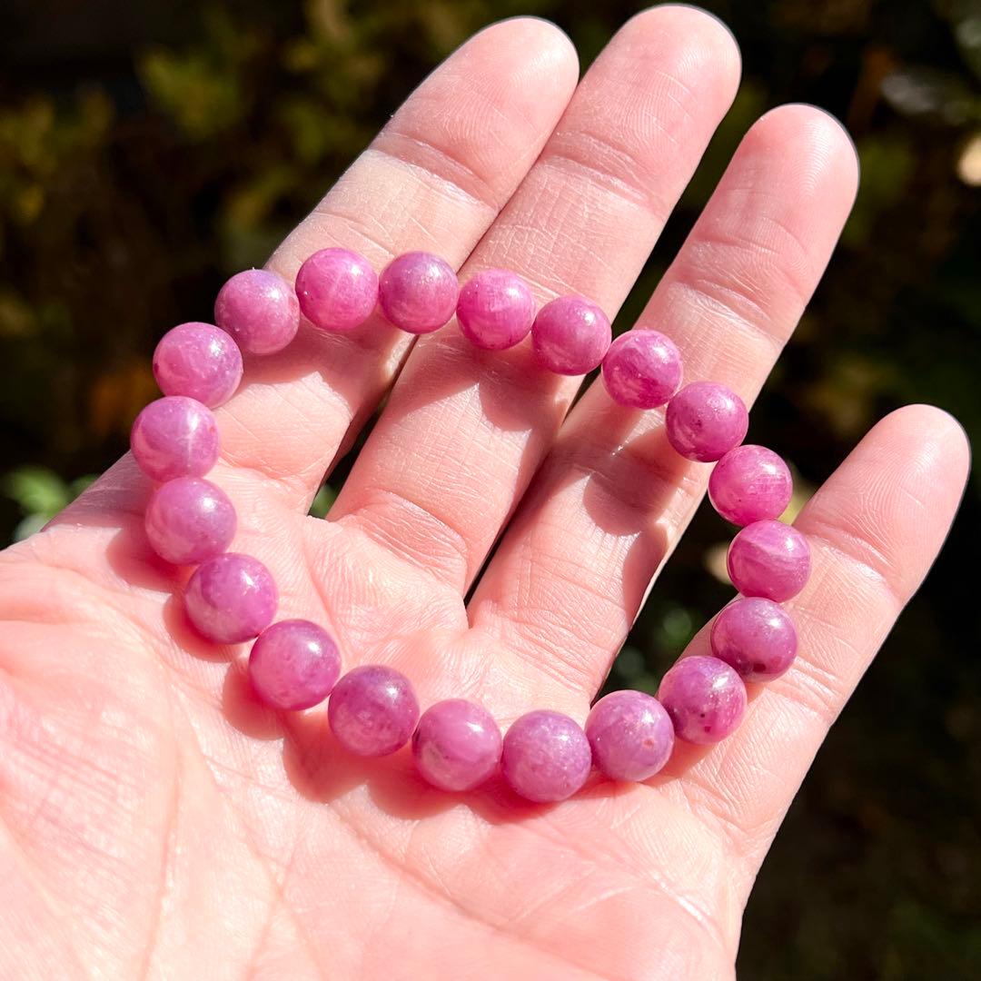 非加熱　高品質　ルビーブレスレット　コランダム　パワーストーン 2-15