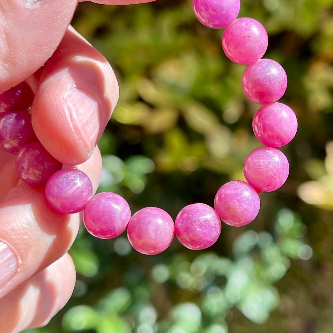 非加熱　高品質　ルビーブレスレット　コランダム　パワーストーン 2-15