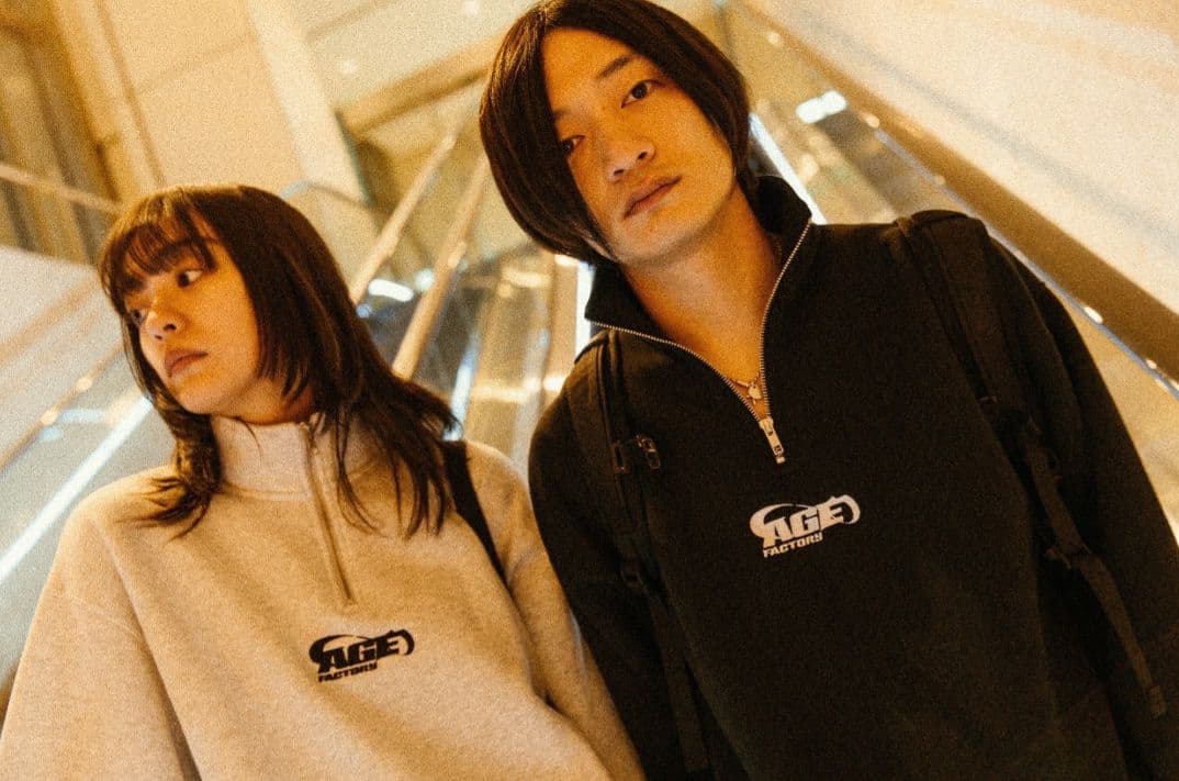 Age Factory ハーフジップスウェット ASH GRAY