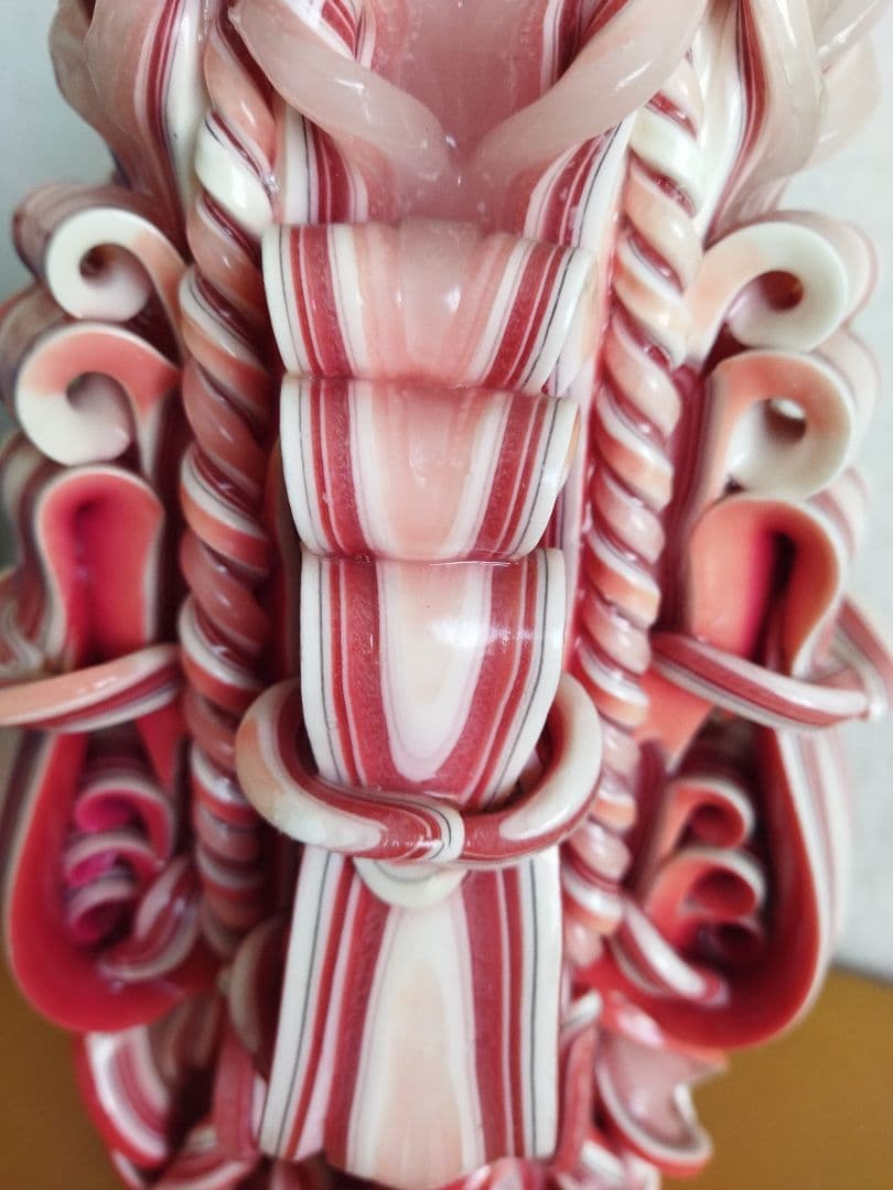 ハワイアンキャンドル 赤と白 スタンド付き