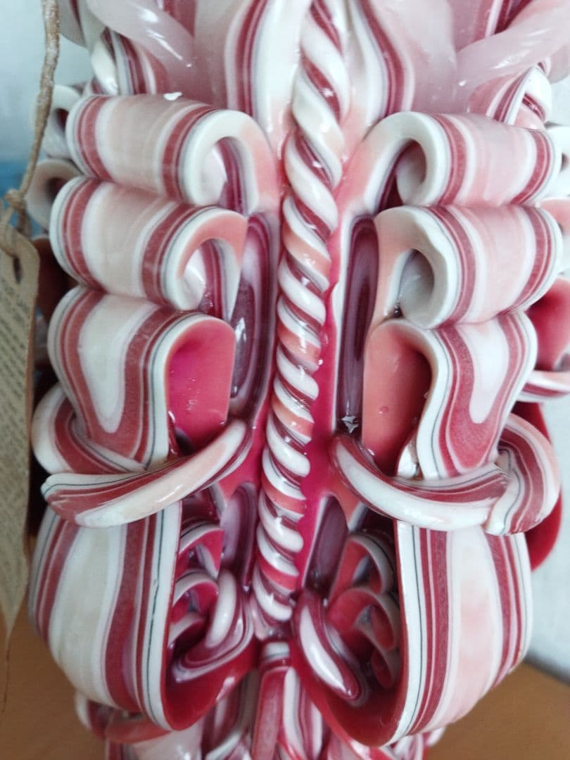 ハワイアンキャンドル 赤と白 スタンド付き