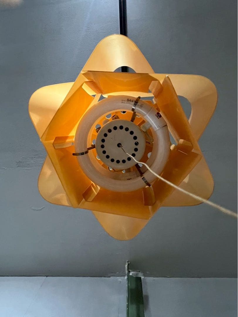 お花型 昭和レトロ レトロポップ 天井照明 ペンダントライト インテリア 当時物