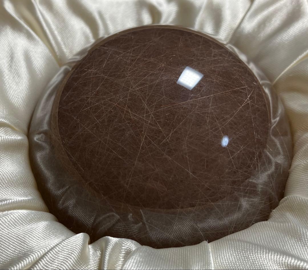 ルチルクォーツ 球体 丸玉　巨大　約8cm 666.7g 木箱入り