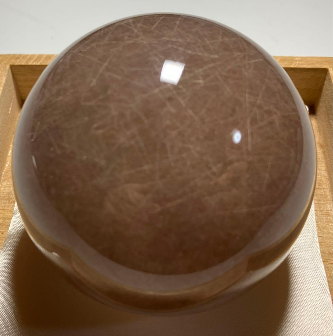 ルチルクォーツ 球体 丸玉　巨大　約8cm 666.7g 木箱入り