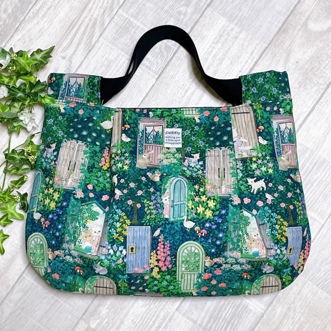 【再販】　グラニートートバッグ　ユキエモン　シークレットガーデン（ネイビー）