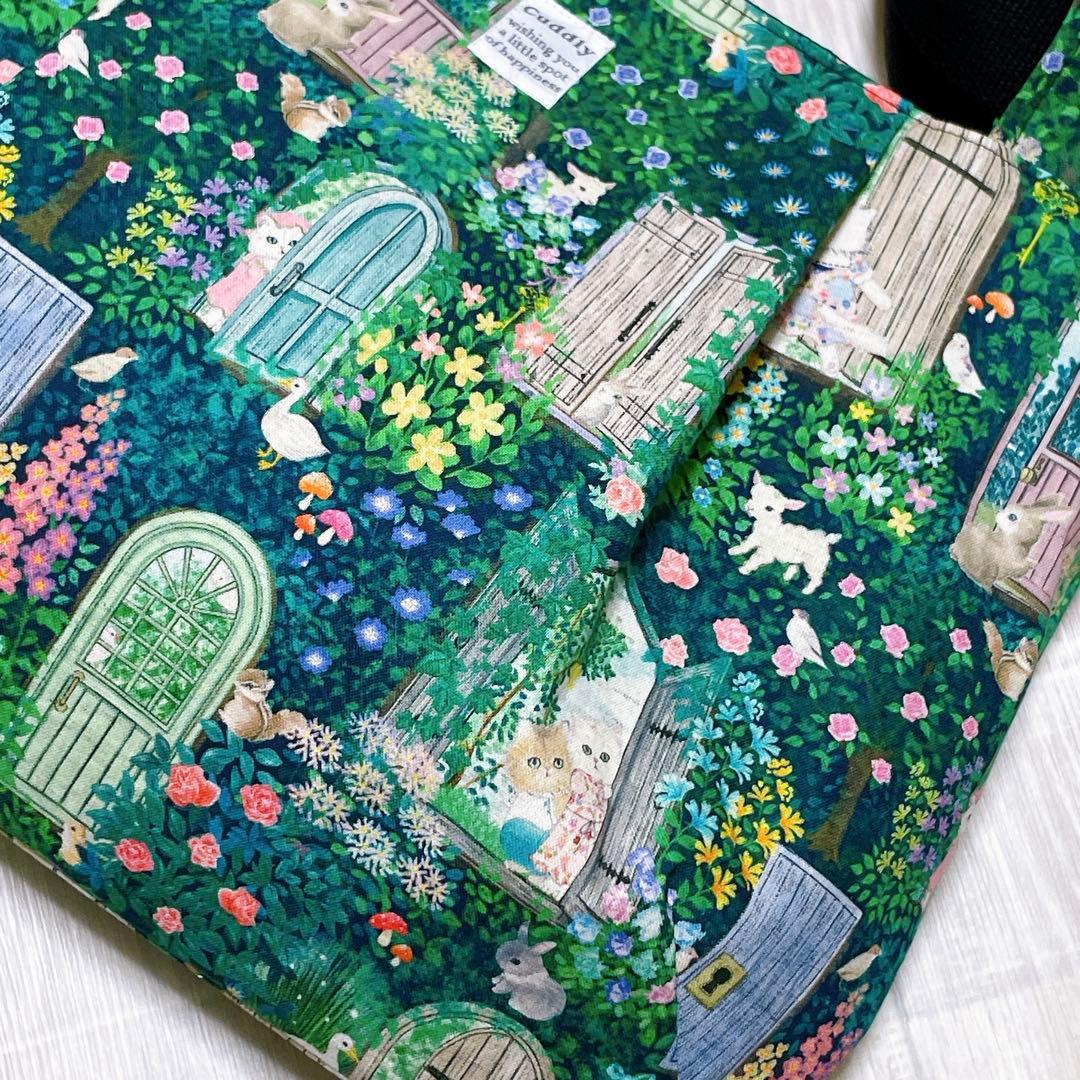 【再販】　グラニートートバッグ　ユキエモン　シークレットガーデン（ネイビー）