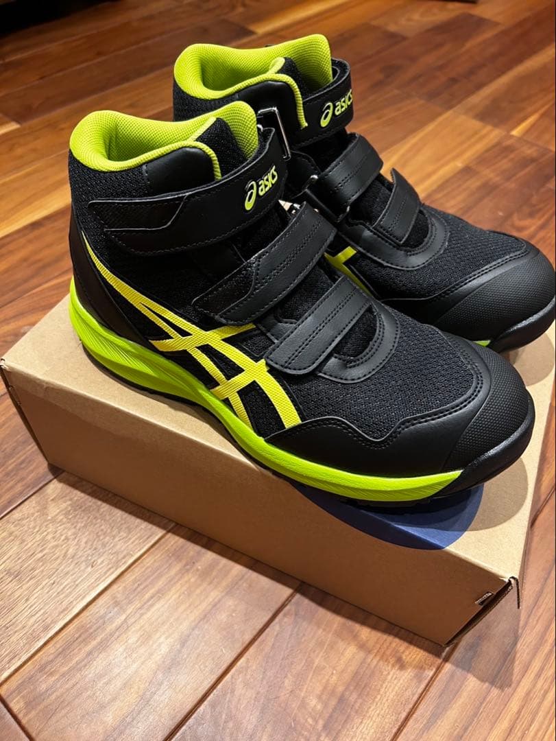 新品、未使用‼️ asics ハイカット安全靴 黒/黄緑