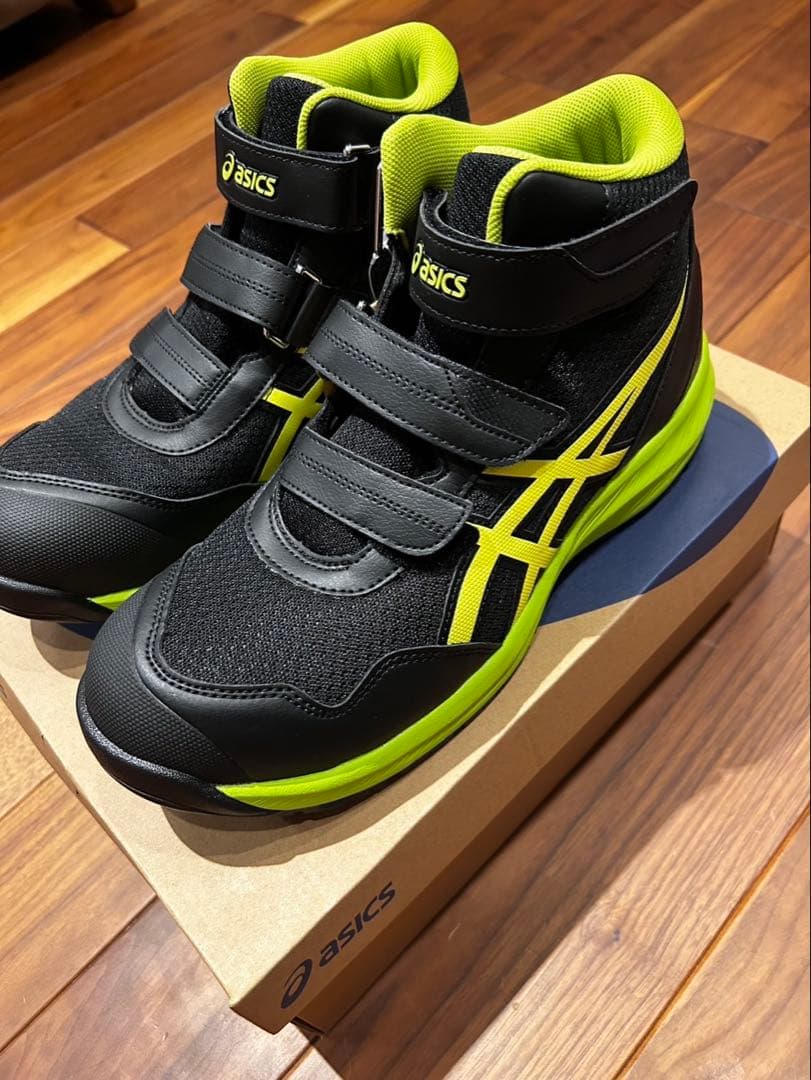 新品、未使用‼️ asics ハイカット安全靴 黒/黄緑