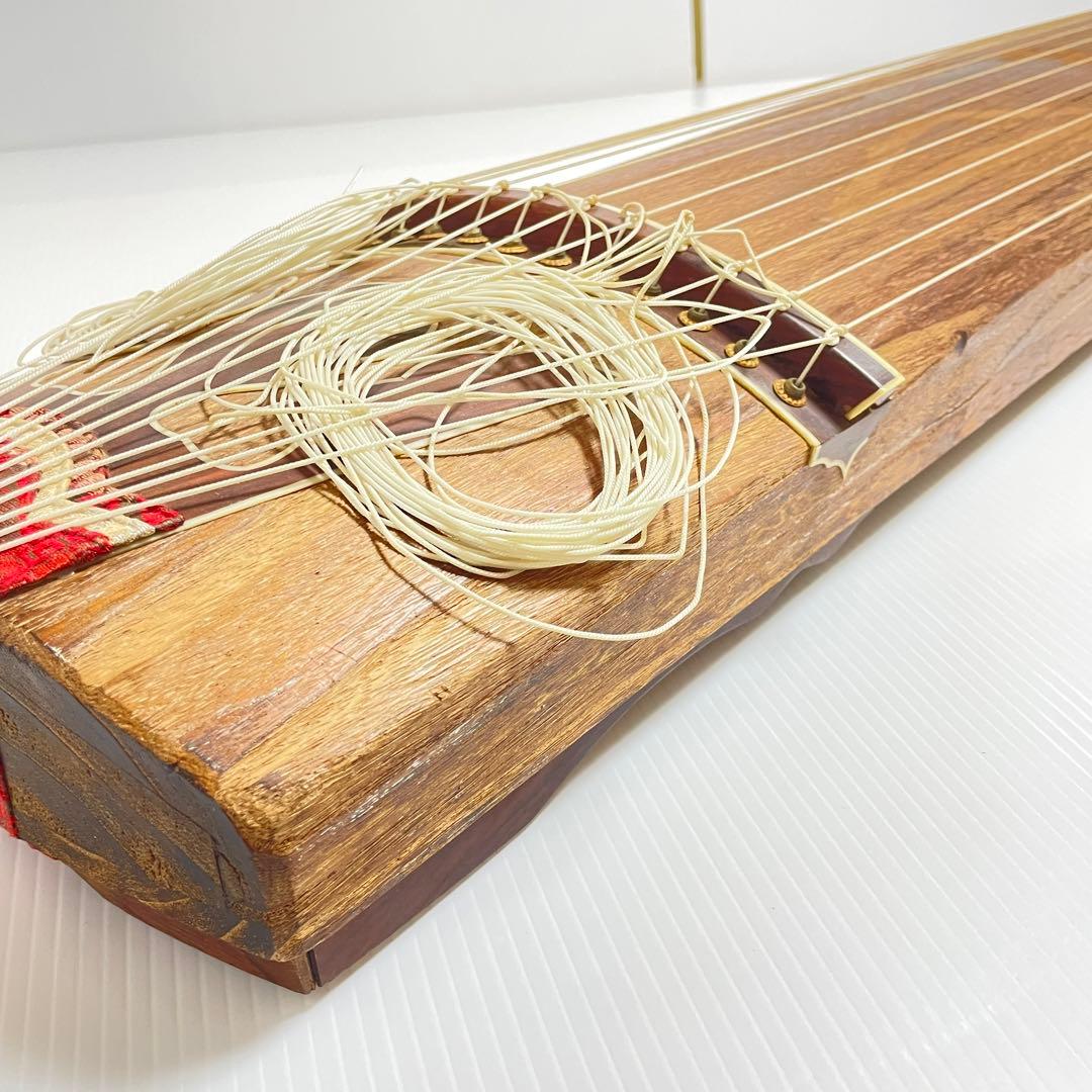 琴箏研水13弦山田流並甲すだれ彫り蒔絵全長182cm