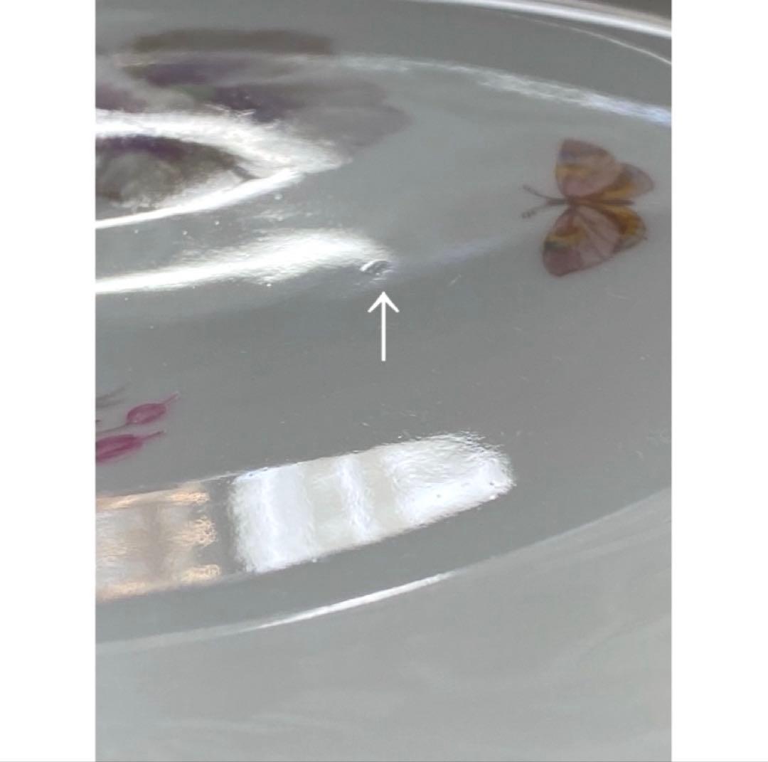 KPMベルリン】印象主義「花と蝶」 金彩 レリーフ 皿／ディナー 6