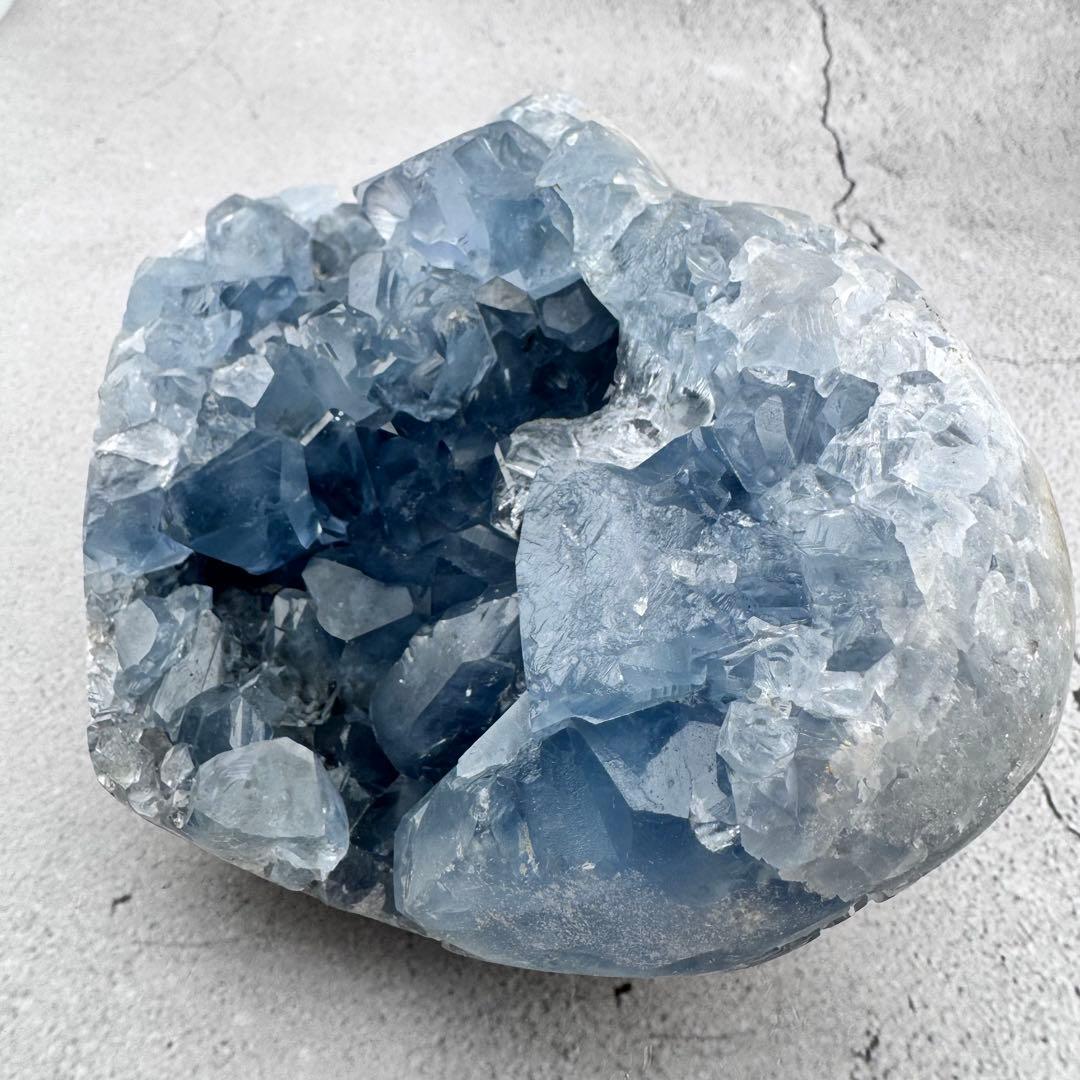 G-177セレスタイトハート型原石　天然石　ブルーストーンクラスター1.84kg