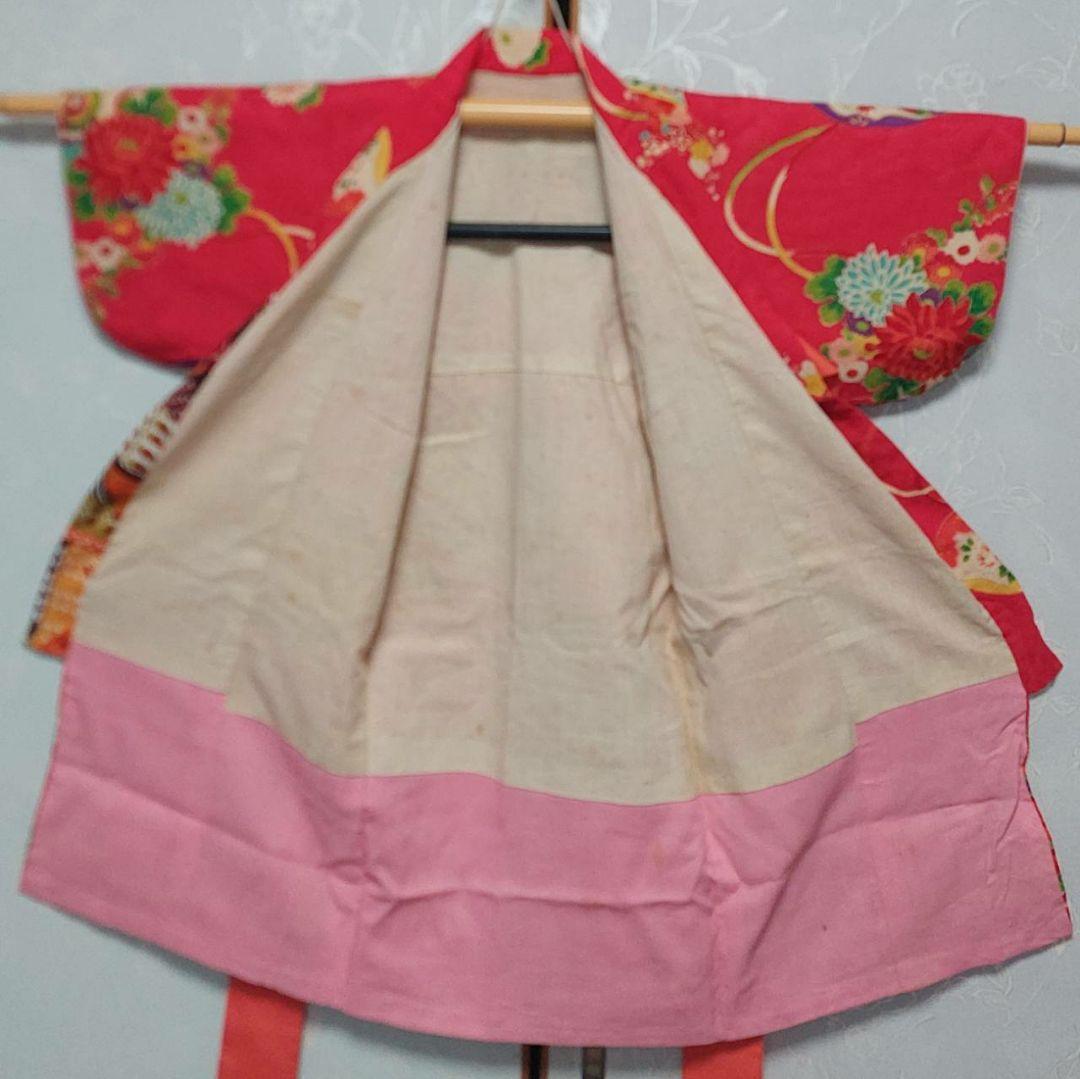 NA184アンティーク子供着物綺麗しつけ糸付き着丈77センチ裄丈24センチ正絹