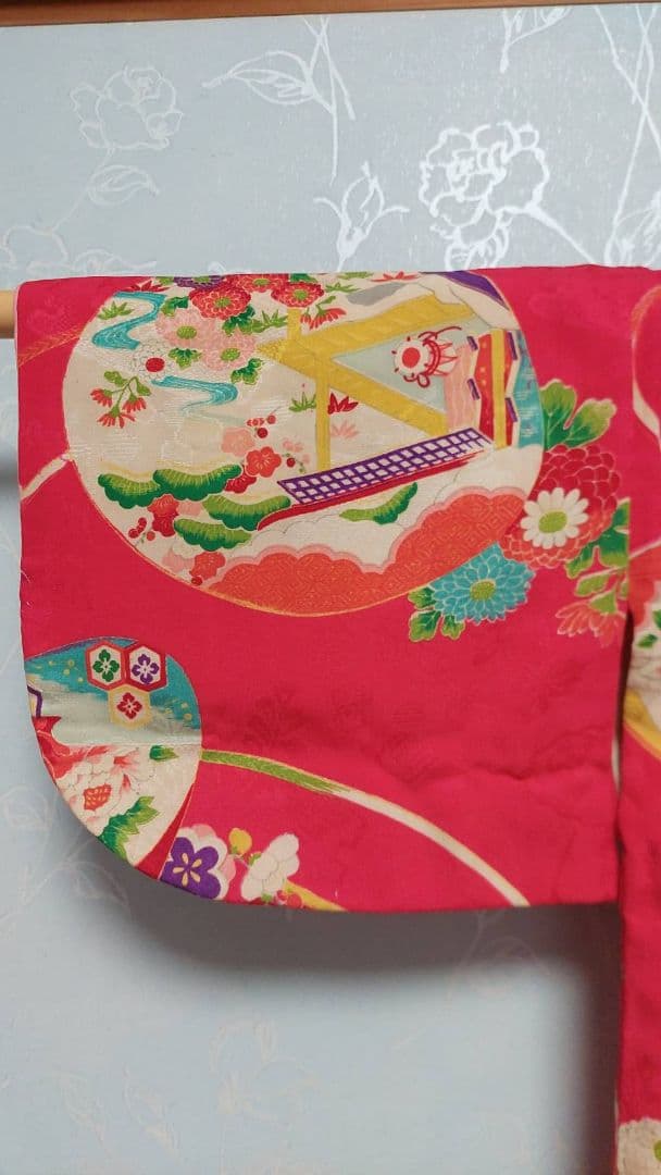 NA184アンティーク子供着物綺麗しつけ糸付き着丈77センチ裄丈24センチ正絹