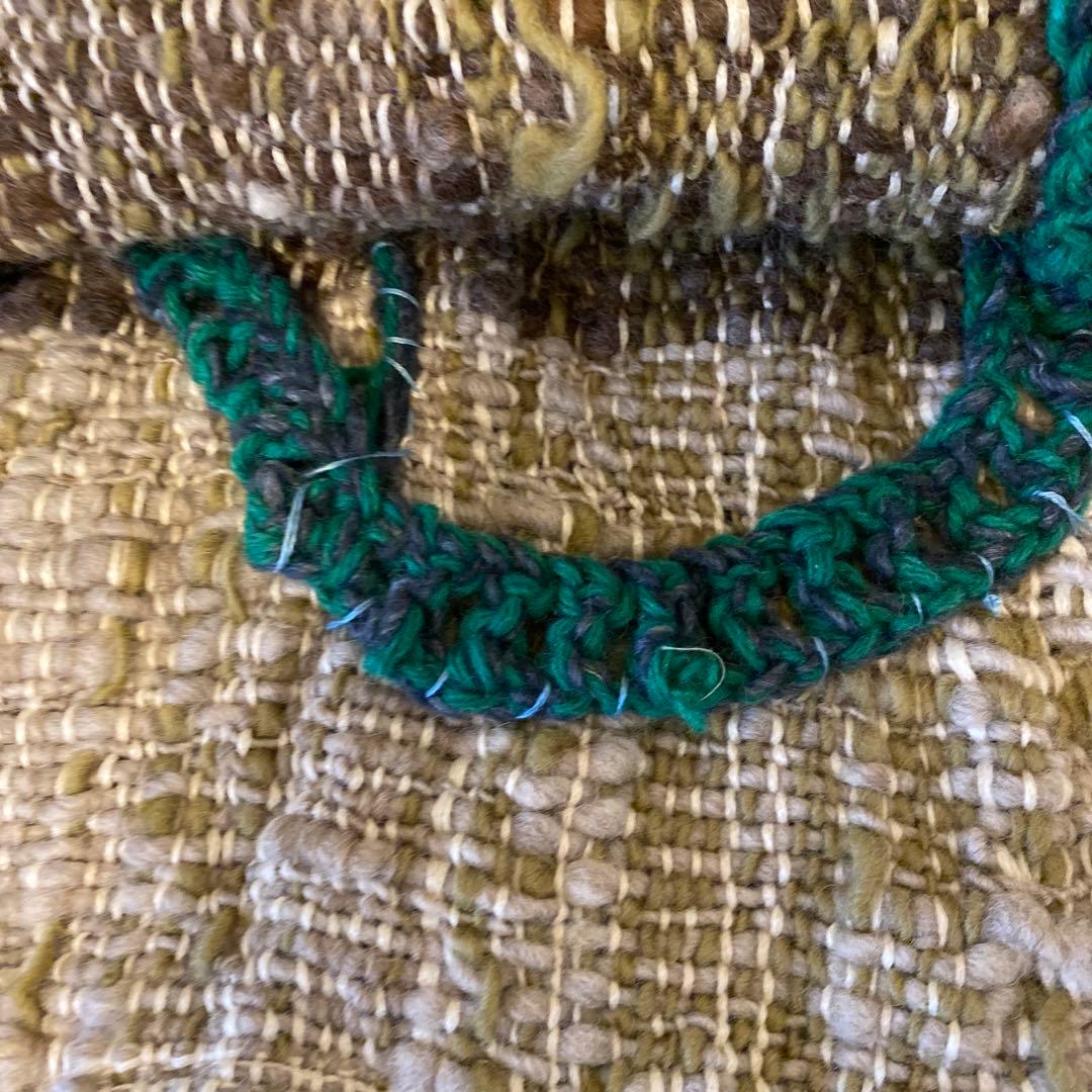 手紡ぎストール　ハンドメイド手織り　一点物　草木染め　手紡ぎストール