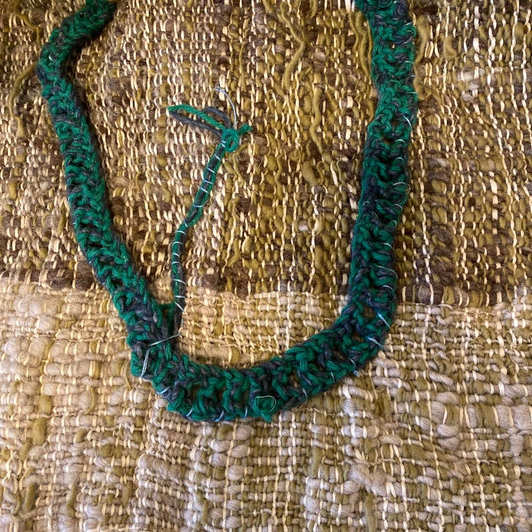 手紡ぎストール　ハンドメイド手織り　一点物　草木染め　手紡ぎストール