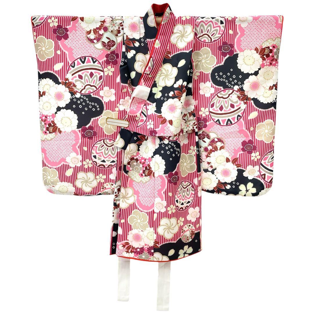 ◎mk-1051　女児　七五三　着物・被布セット　3歳　　11-20