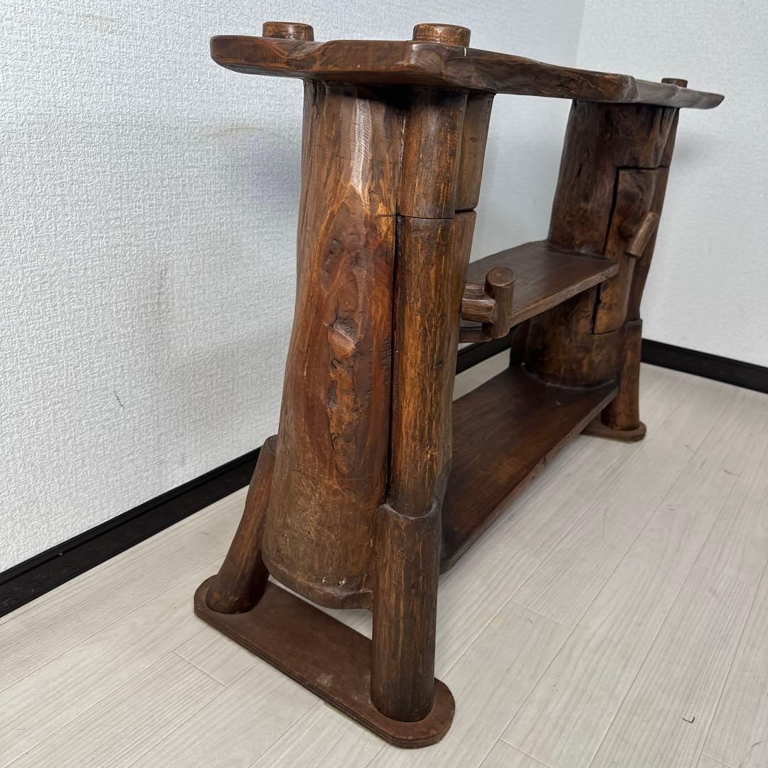 丸太チェスト 木工品 飾り棚 サイドボード ローカウンターデーブル i1※