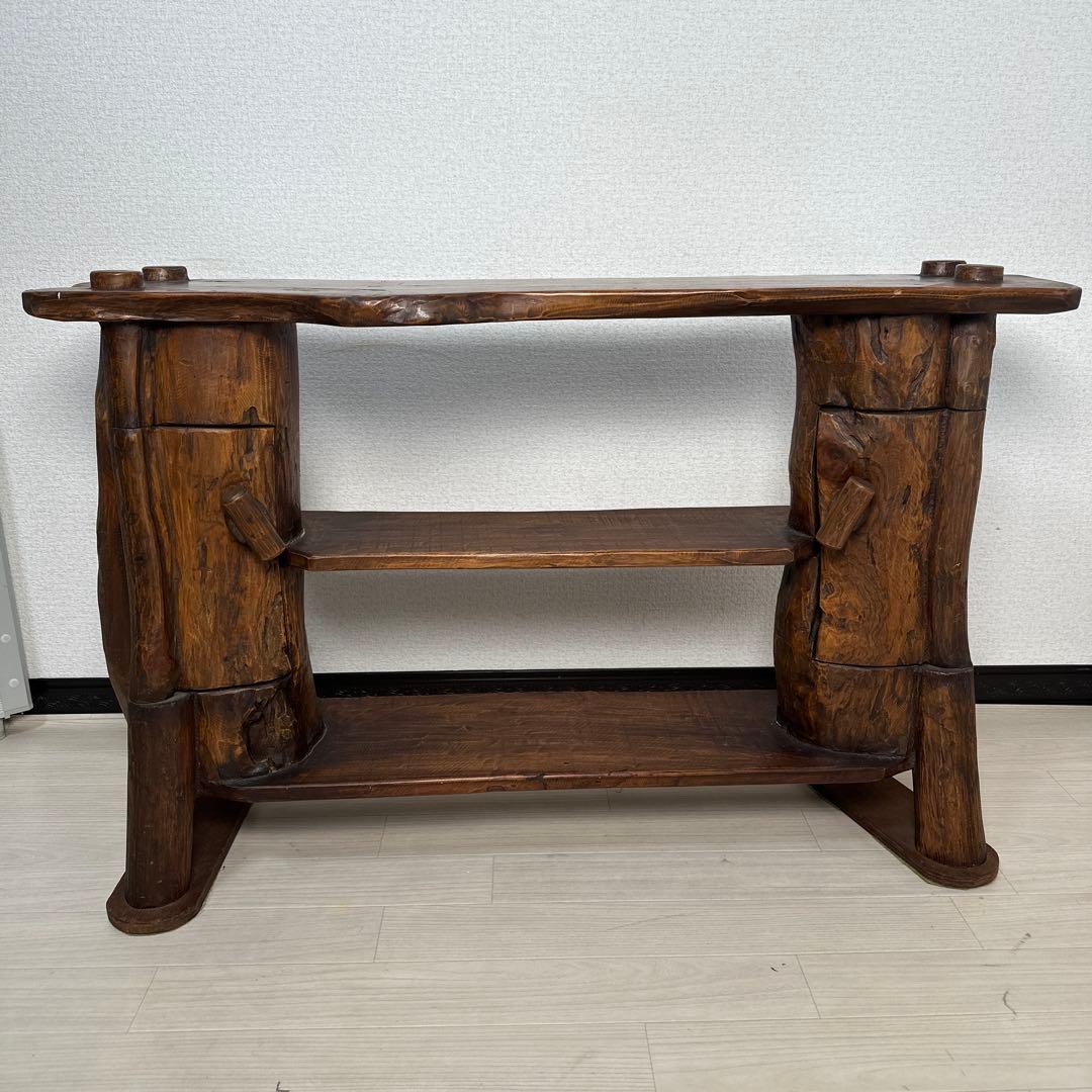 丸太チェスト 木工品 飾り棚 サイドボード ローカウンターデーブル i1※