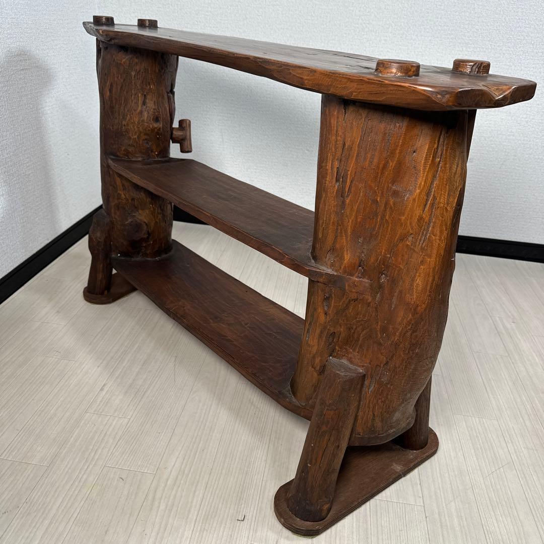 丸太チェスト 木工品 飾り棚 サイドボード ローカウンターデーブル i1※