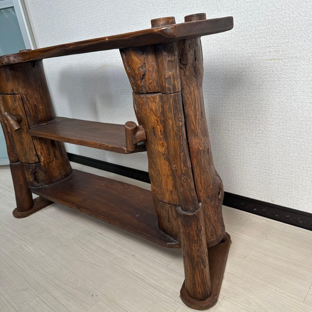 丸太チェスト 木工品 飾り棚 サイドボード ローカウンターデーブル i1※