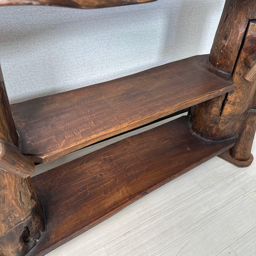 丸太チェスト 木工品 飾り棚 サイドボード ローカウンターデーブル i1※