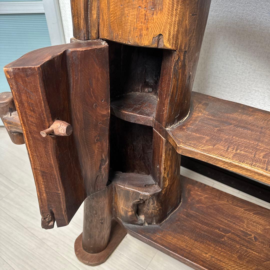 丸太チェスト 木工品 飾り棚 サイドボード ローカウンターデーブル i1※