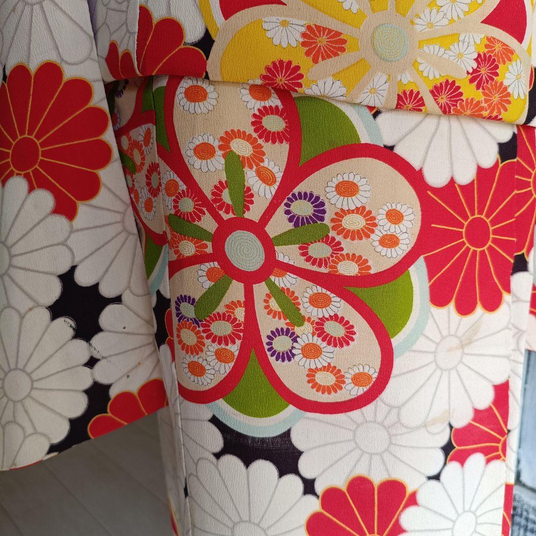 アンティーク菊の花尽くしの着物と作り帯セット