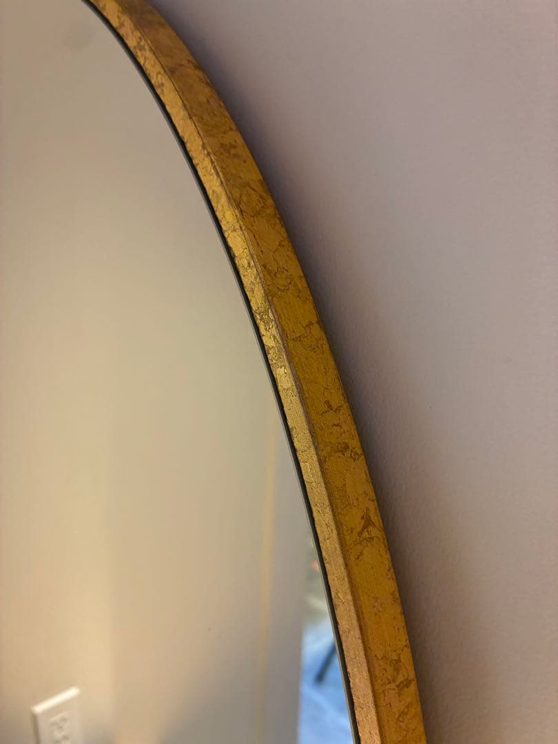 楕円形 壁掛け鏡 金色装飾　二個