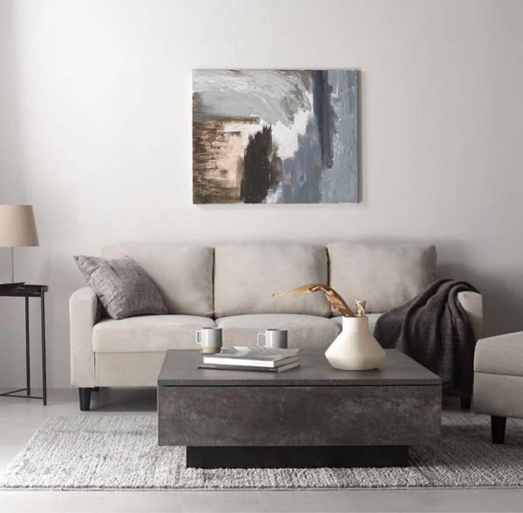 テーブルRASIK 90×90cm センターテーブル 引き出し付き