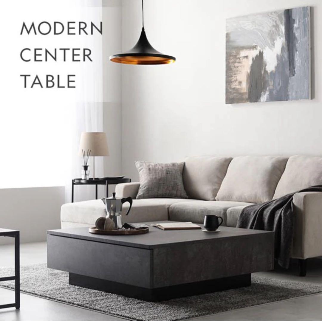 テーブルRASIK 90×90cm センターテーブル 引き出し付き