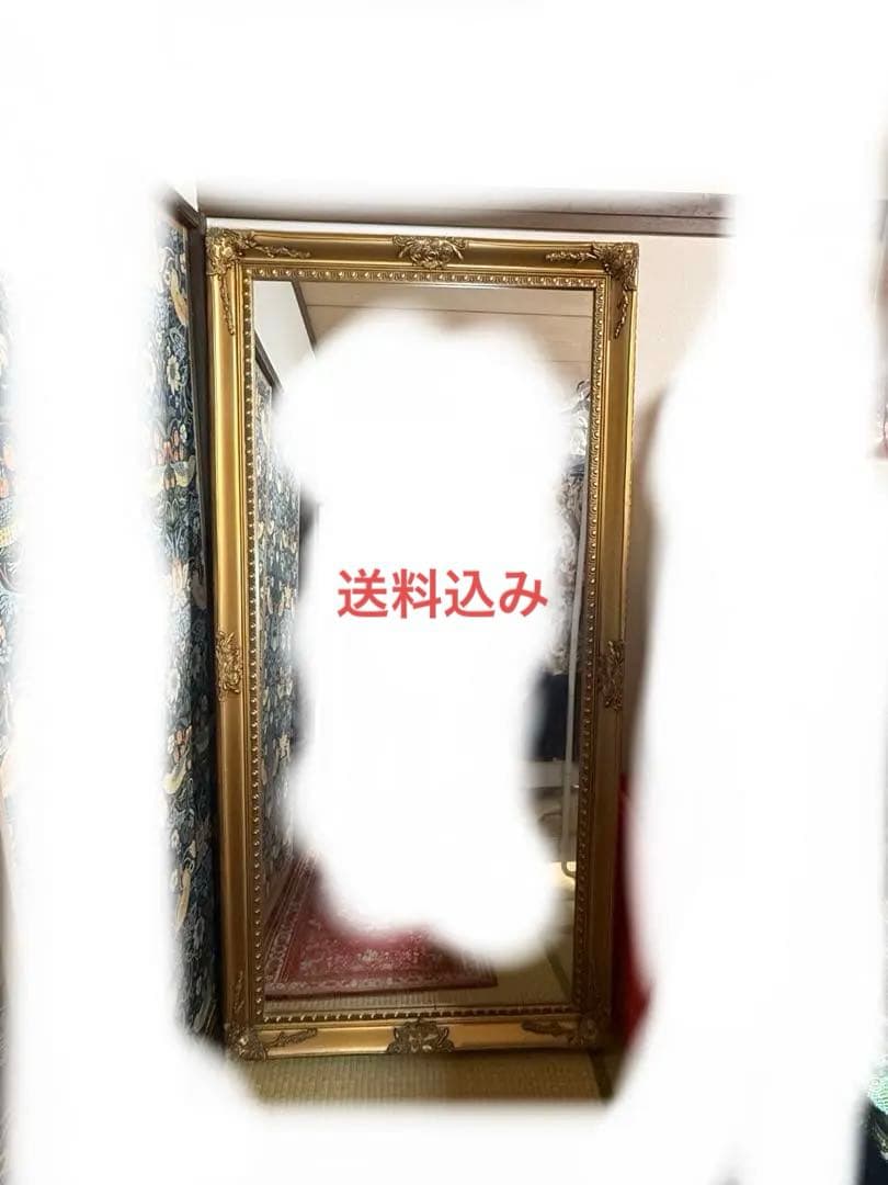 アンティーク調 全身ミラー 全身鏡 姿見 ゴールド