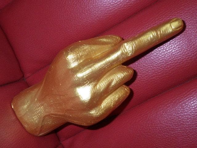 ファックサイン★置物★金★26★ミドルフィンガー★Fuck★雑貨★インテリア