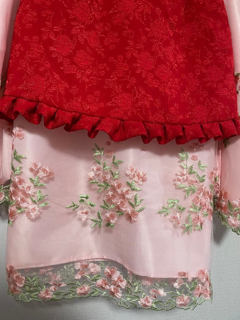 キャサリンコテージ　七五三　着物　草履　足袋　３歳　100サイズ　赤　ピンク