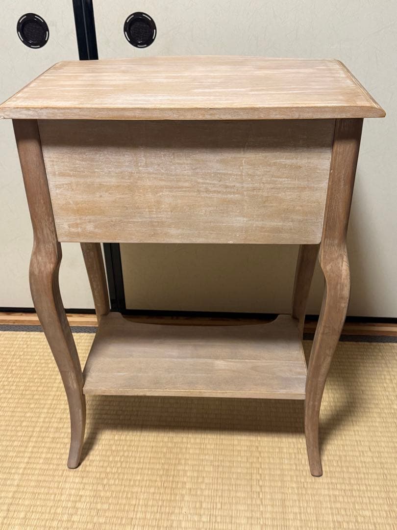 アンティーク調 サイドテーブル　花台 二段　インテリア シャビーシック シャビー