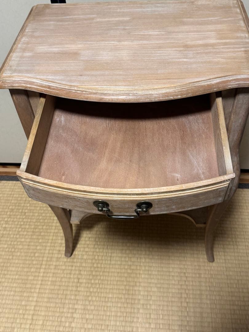 アンティーク調 サイドテーブル　花台 二段　インテリア シャビーシック シャビー